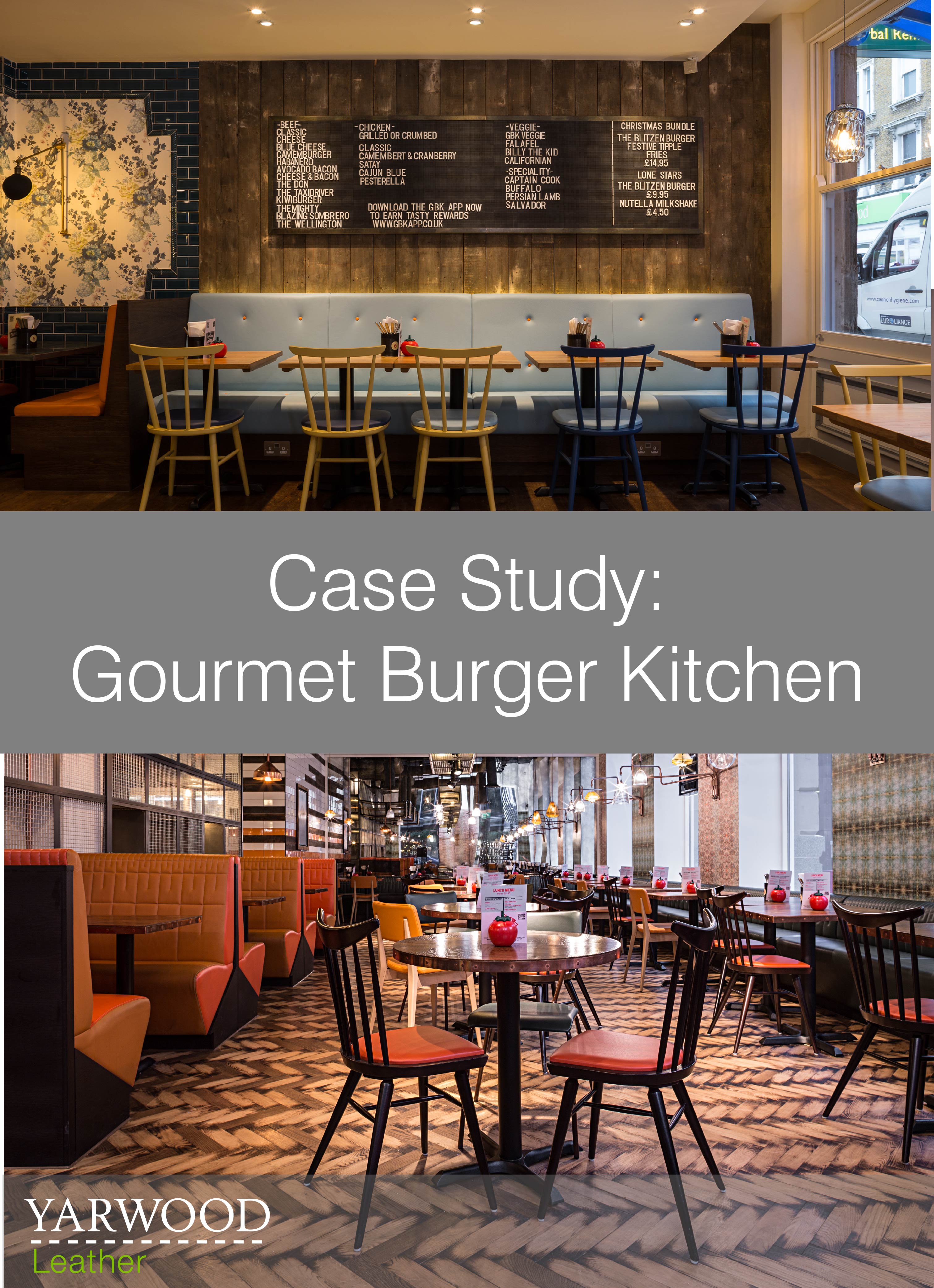 Enjoy great burgers on great leather! Read about two Gourmet Burger Kitchen restaurants and their design