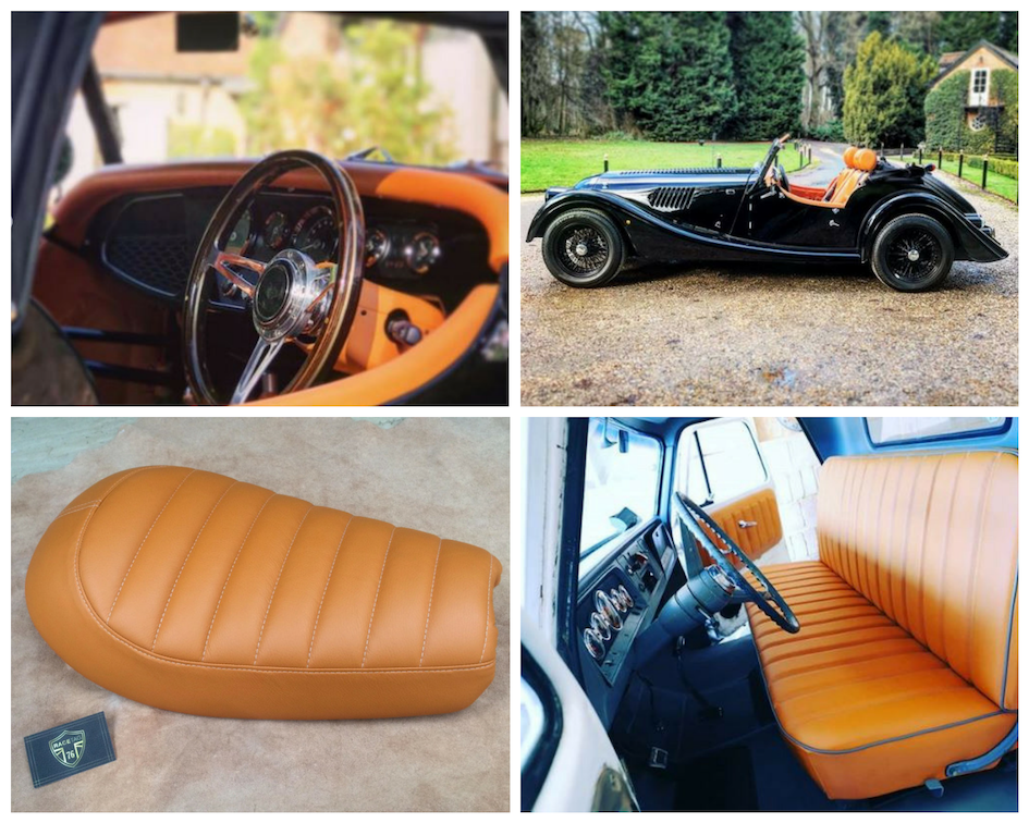 Orange tones from Yarwood Leather in Automotive projects
