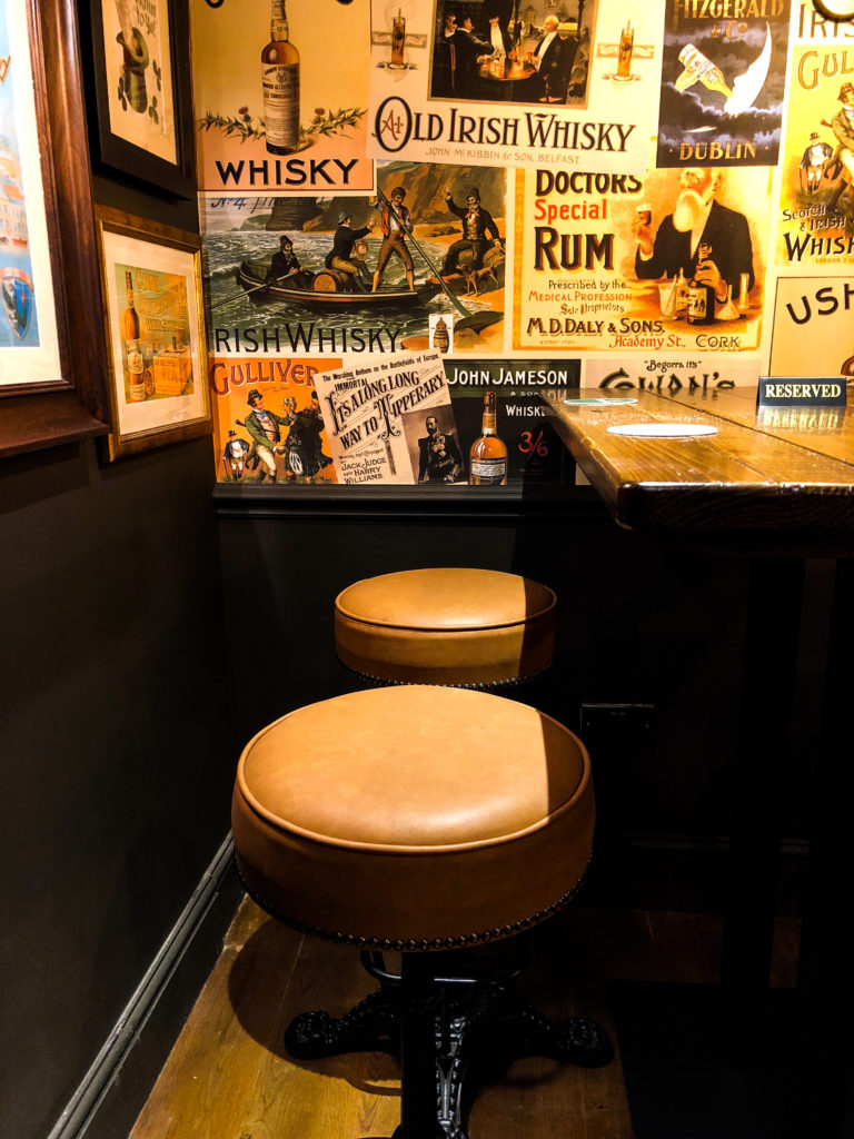Whelans Croydon by A Blank Canvas. Colorado faux leather on bar stool tops